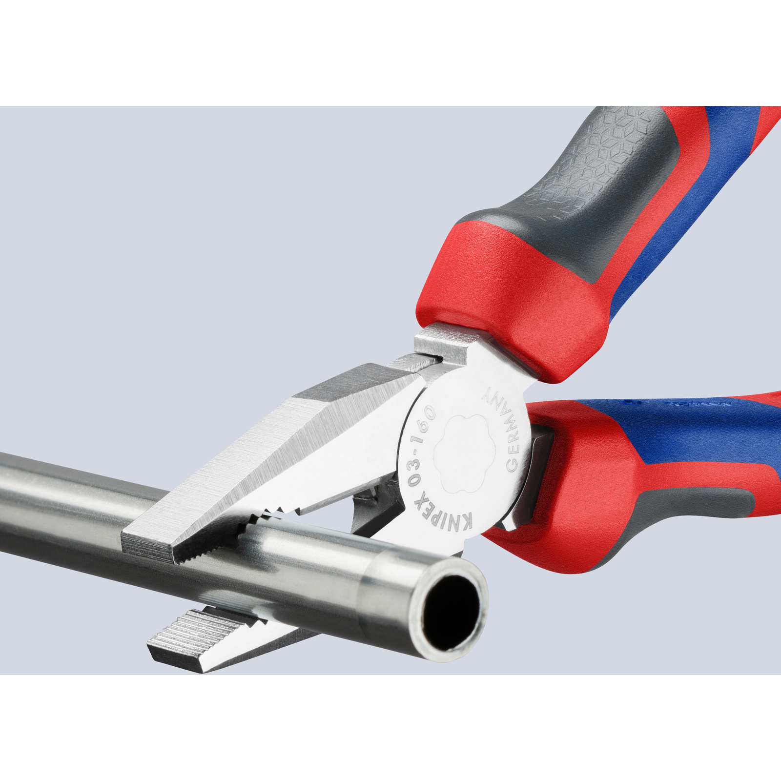 Pince universelle 160mm avec tranchant - Bi-matière - Chromée KNIPEX - 0305160