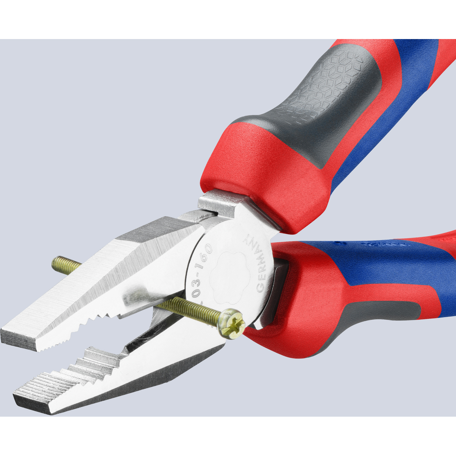 Pince universelle 160mm avec tranchant - Bi-matière - Chromée KNIPEX - 0305160