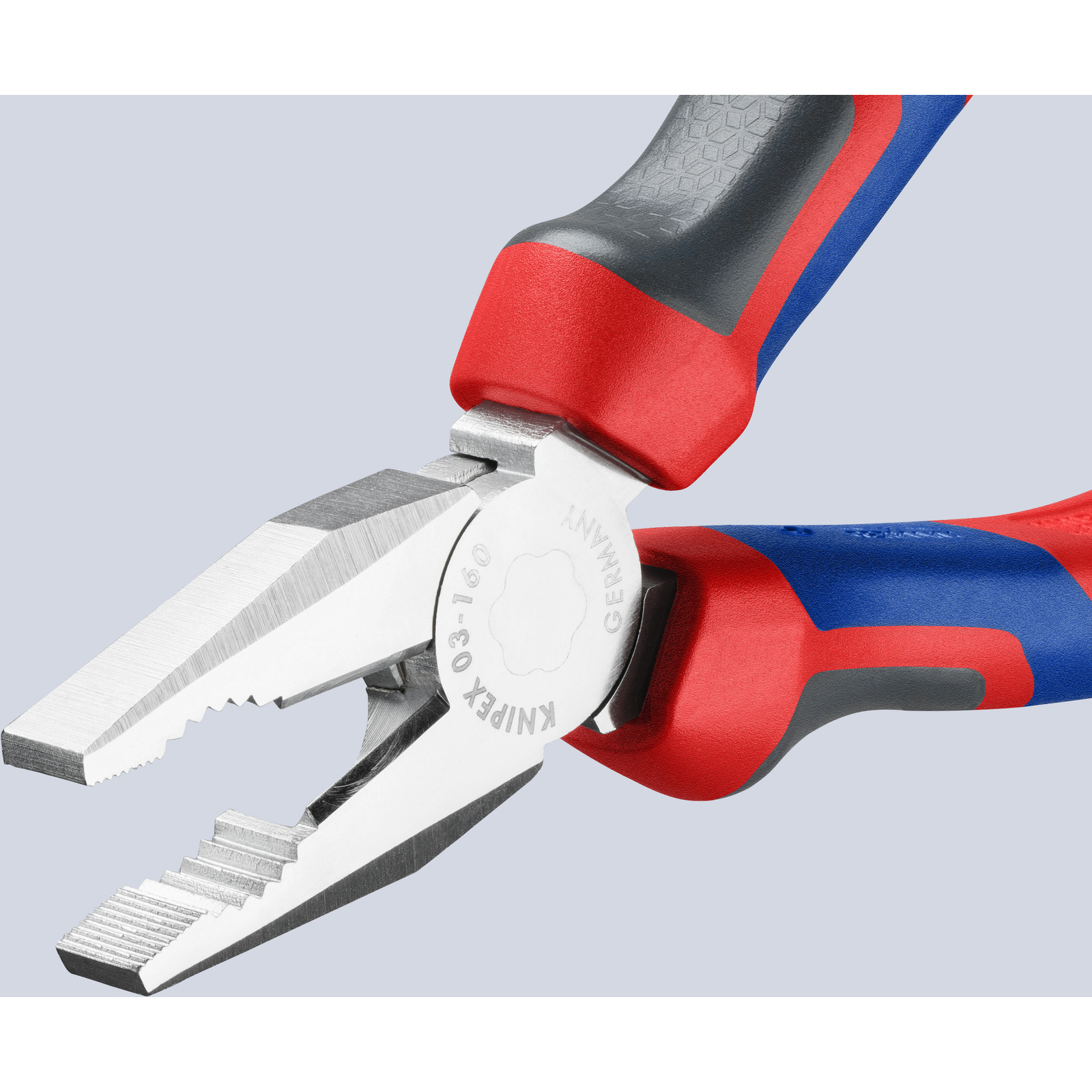 Pince universelle 160mm avec tranchant - Bi-matière - Chromée KNIPEX - 0305160
