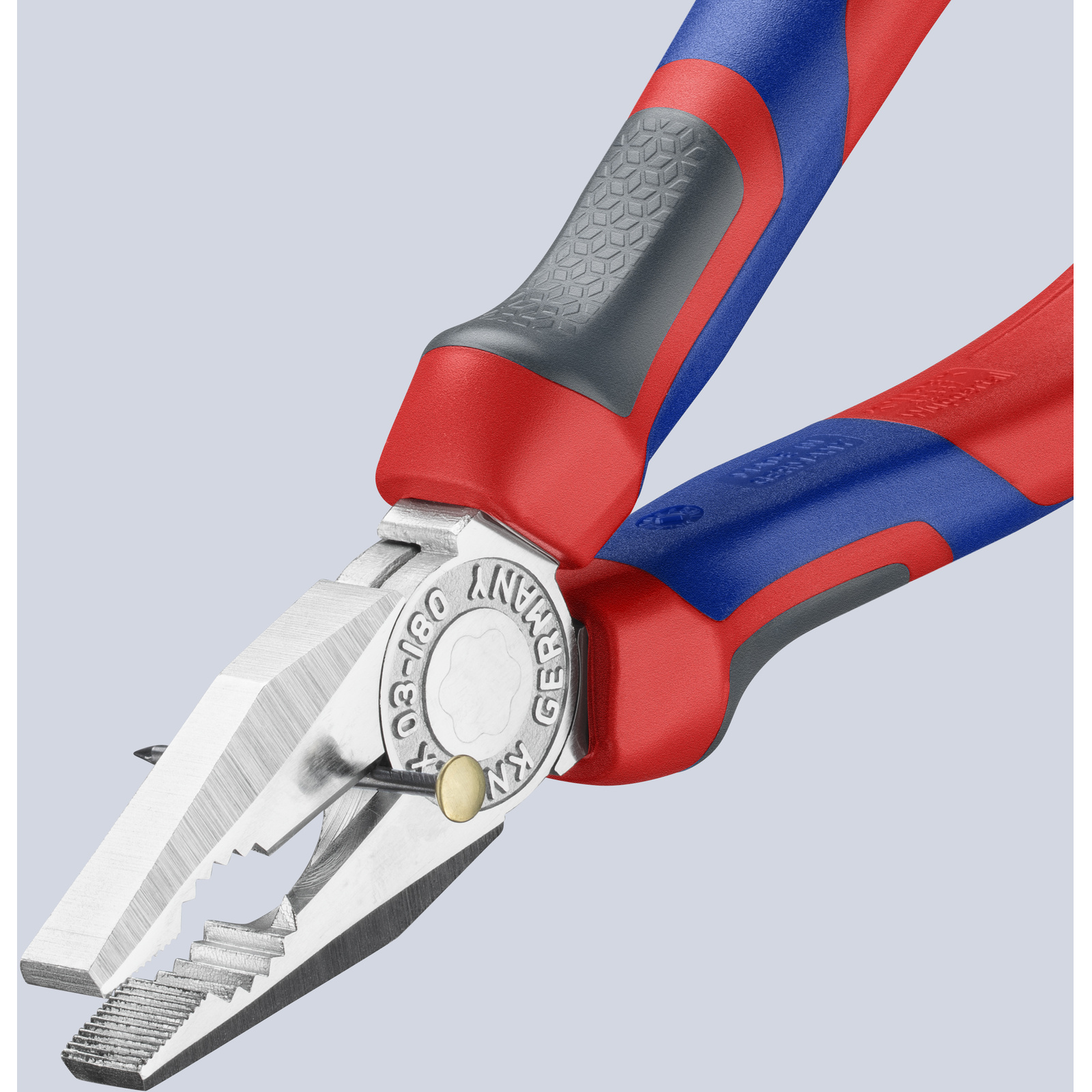 Pince universelle 180mm avec tranchant - Tri-matière - Chromée KNIPEX - 0305180
