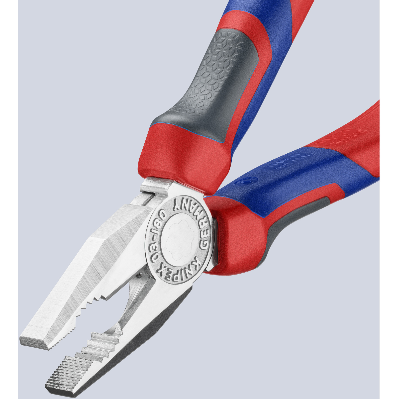 Pince universelle 180mm avec tranchant - Tri-matière - Chromée KNIPEX - 0305180