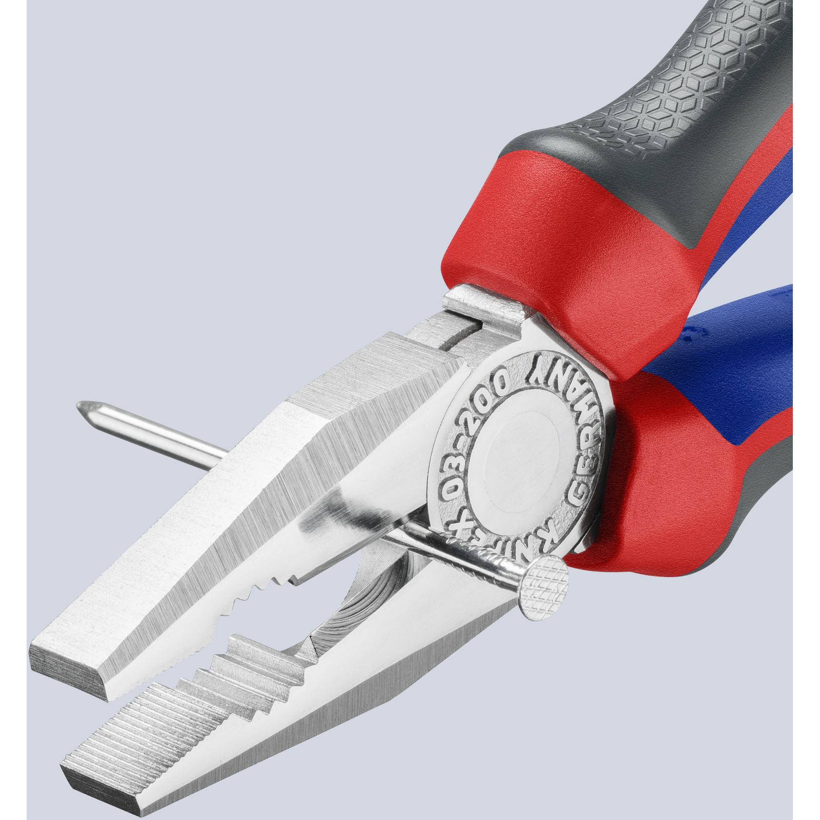 Pince universelle 200mm avec tranchant - Bi-matière - Chromée KNIPEX - 0305200