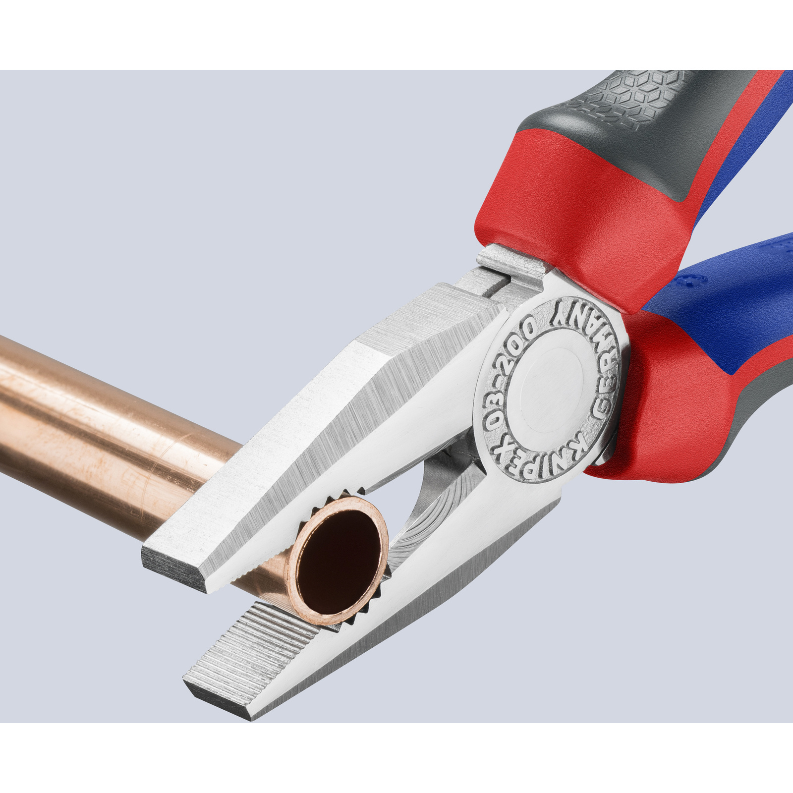 Pince universelle 200mm avec tranchant - Bi-matière - Chromée KNIPEX - 0305200