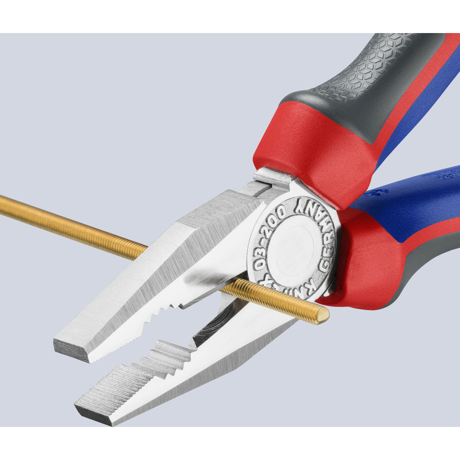 Pince universelle 200mm avec tranchant - Bi-matière - Chromée KNIPEX - 0305200