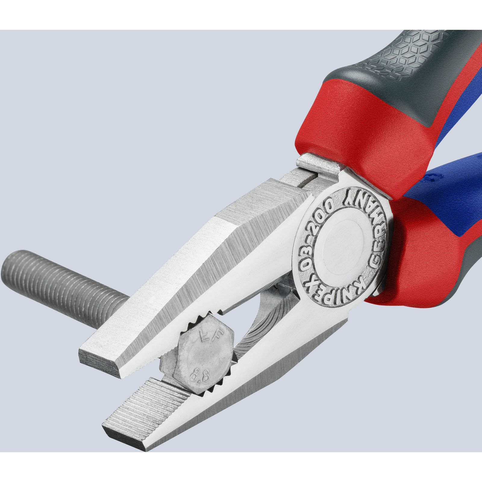 Pince universelle 200mm avec tranchant - Bi-matière - Chromée KNIPEX - 0305200