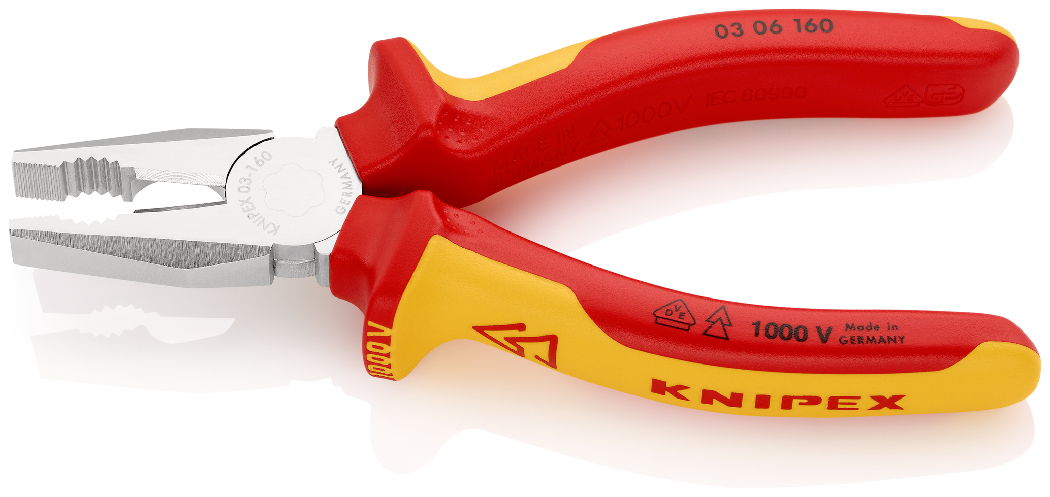 Pince universelle 160mm chrome 1000v sb KNIPEX - 03 06 160 SB