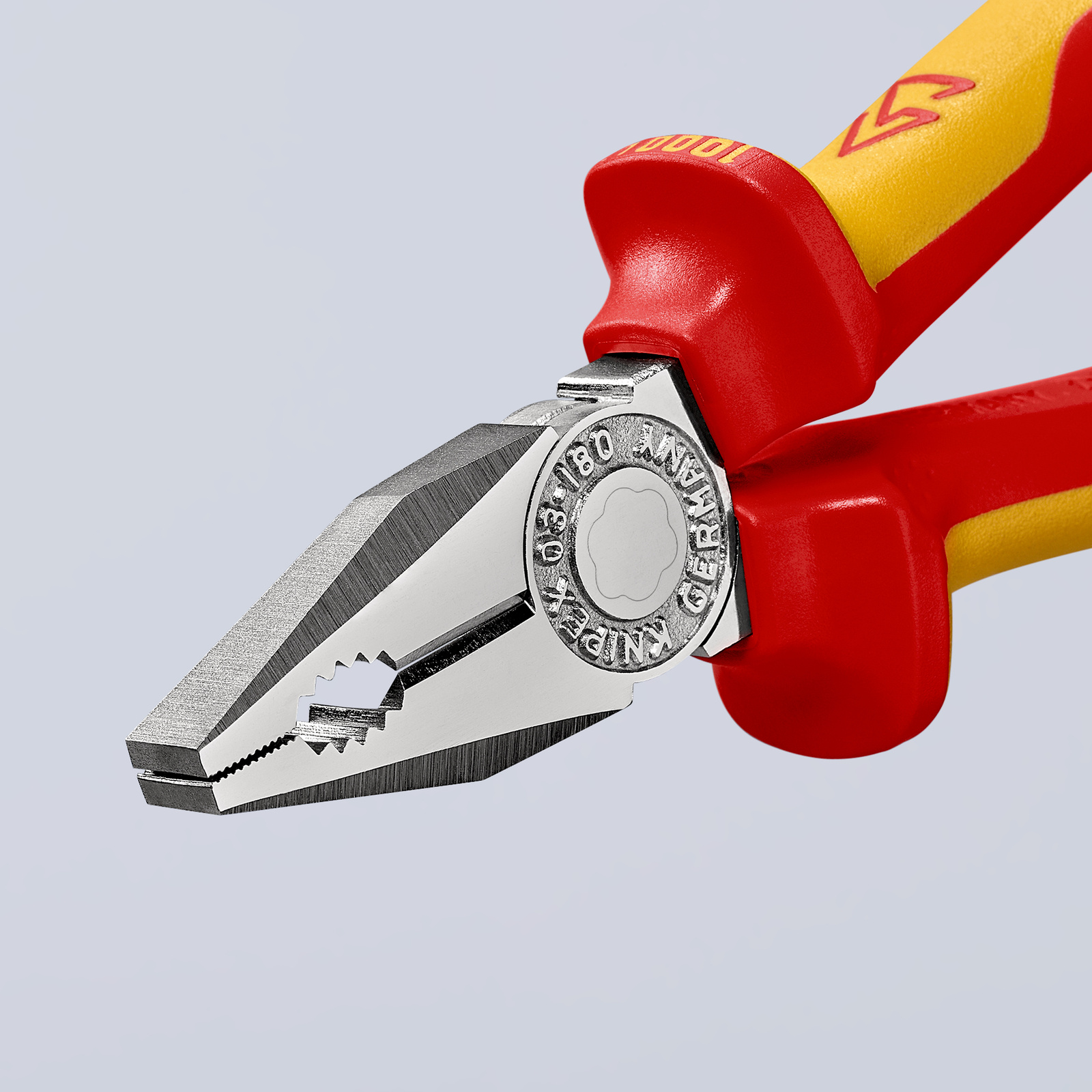 Pince universelle 160mm avec tranchant - Bi-matière - Chromée - Isolée 1000V KNIPEX - 0306160