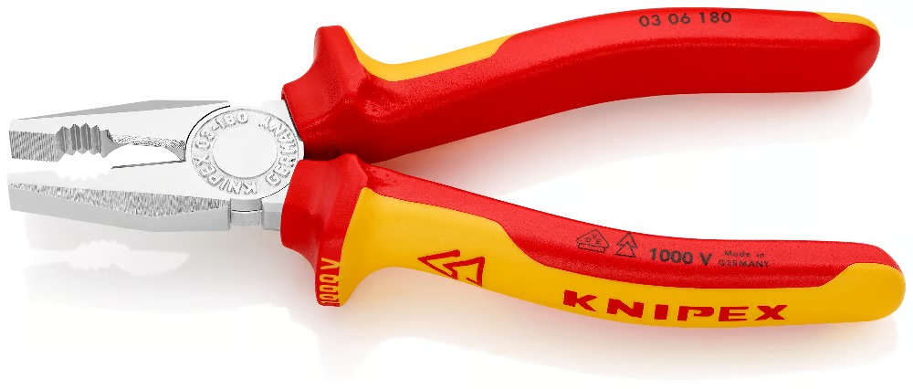 PINCE UNIVERSELLE 180MM CHROME 1000V KNIPEX - 0306180