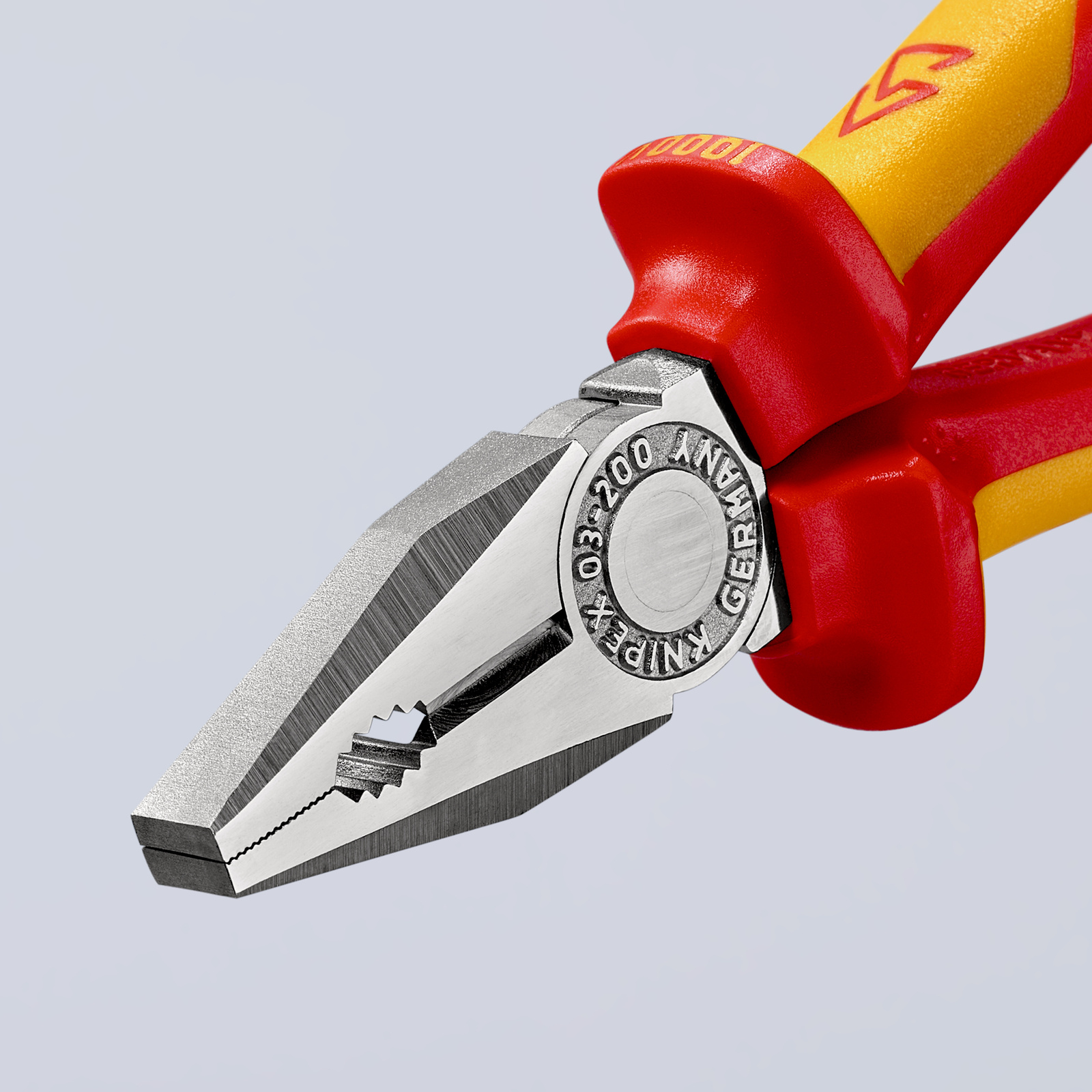 Pince universelle 200mm avec tranchant - Bi-matière - Chromée - Isolée 1000V KNIPEX - 0306200