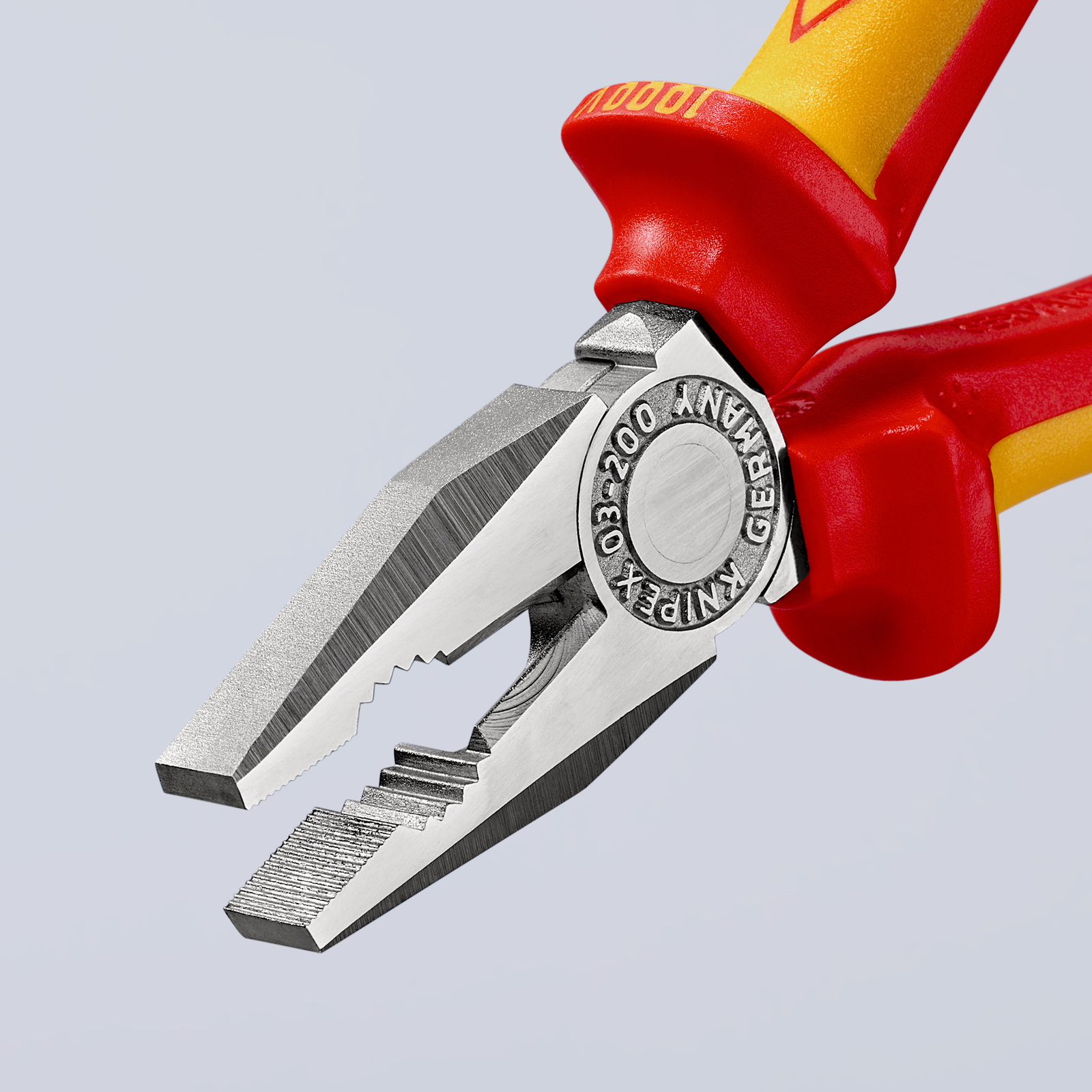 Pince universelle 200mm avec tranchant - Bi-matière - Chromée - Isolée 1000V KNIPEX - 0306200