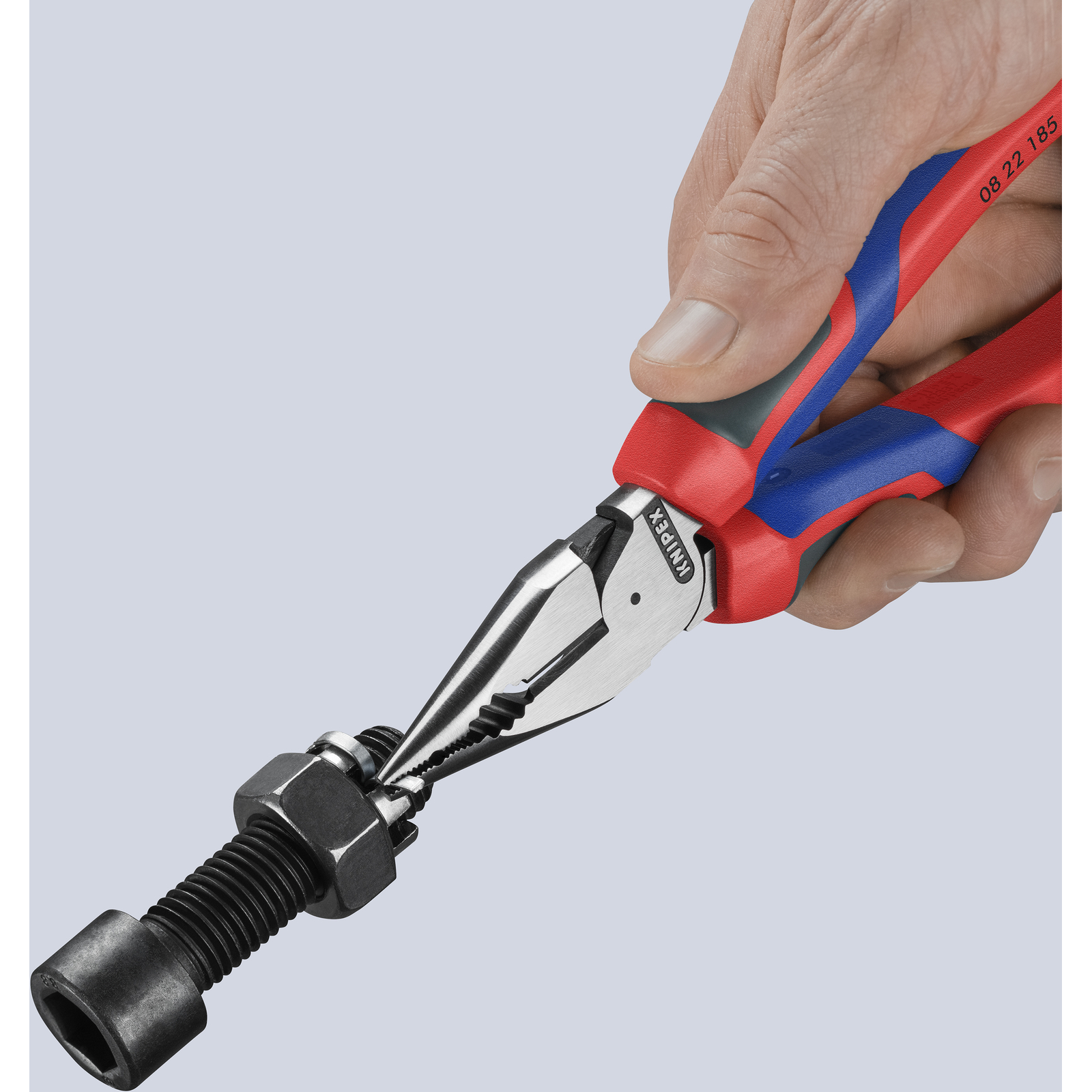 Pince universelle multifonctions 185mm avec tranchant - Tri-matière KNIPEX - 0822185