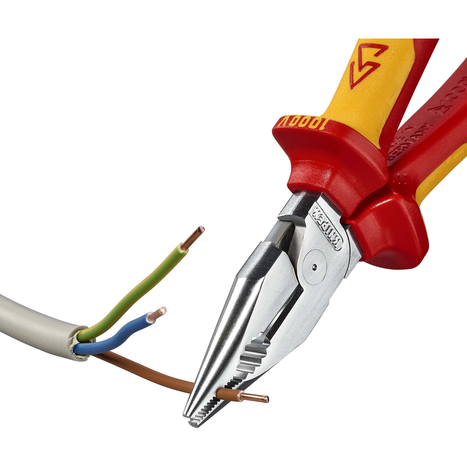 Pince universelle 185mm avec tranchant - Bi-matière - Chromée - Isolée 1000V KNIPEX - 0826185