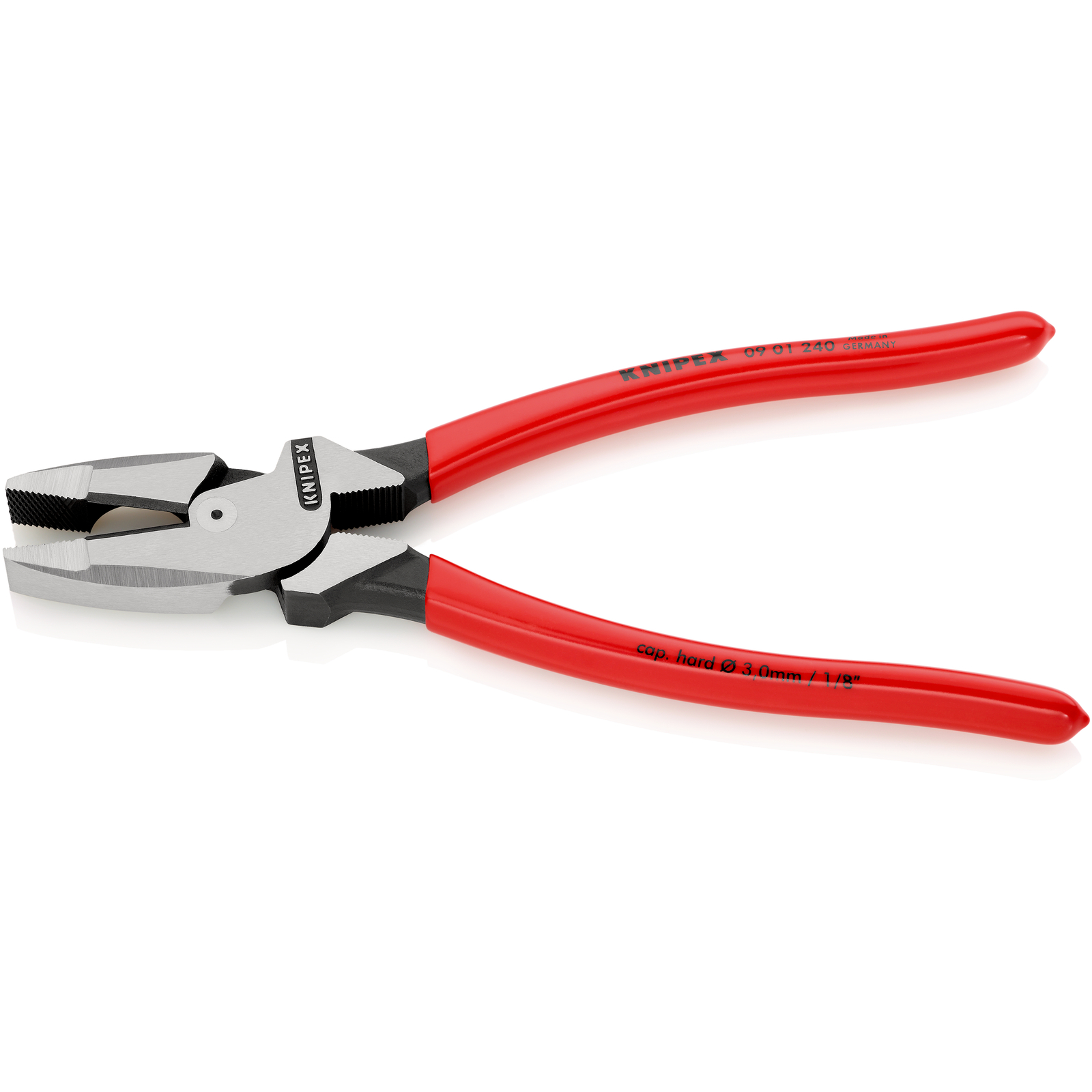 Pince universelle Linesman's 240mm avec tranchant - Gainage PVC KNIPEX - 0901240