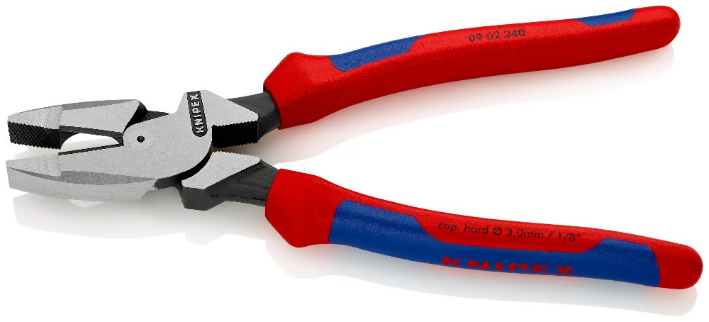 Pince universelle Linesman's 240mm avec tranchant - Bi-matière KNIPEX - 0902240