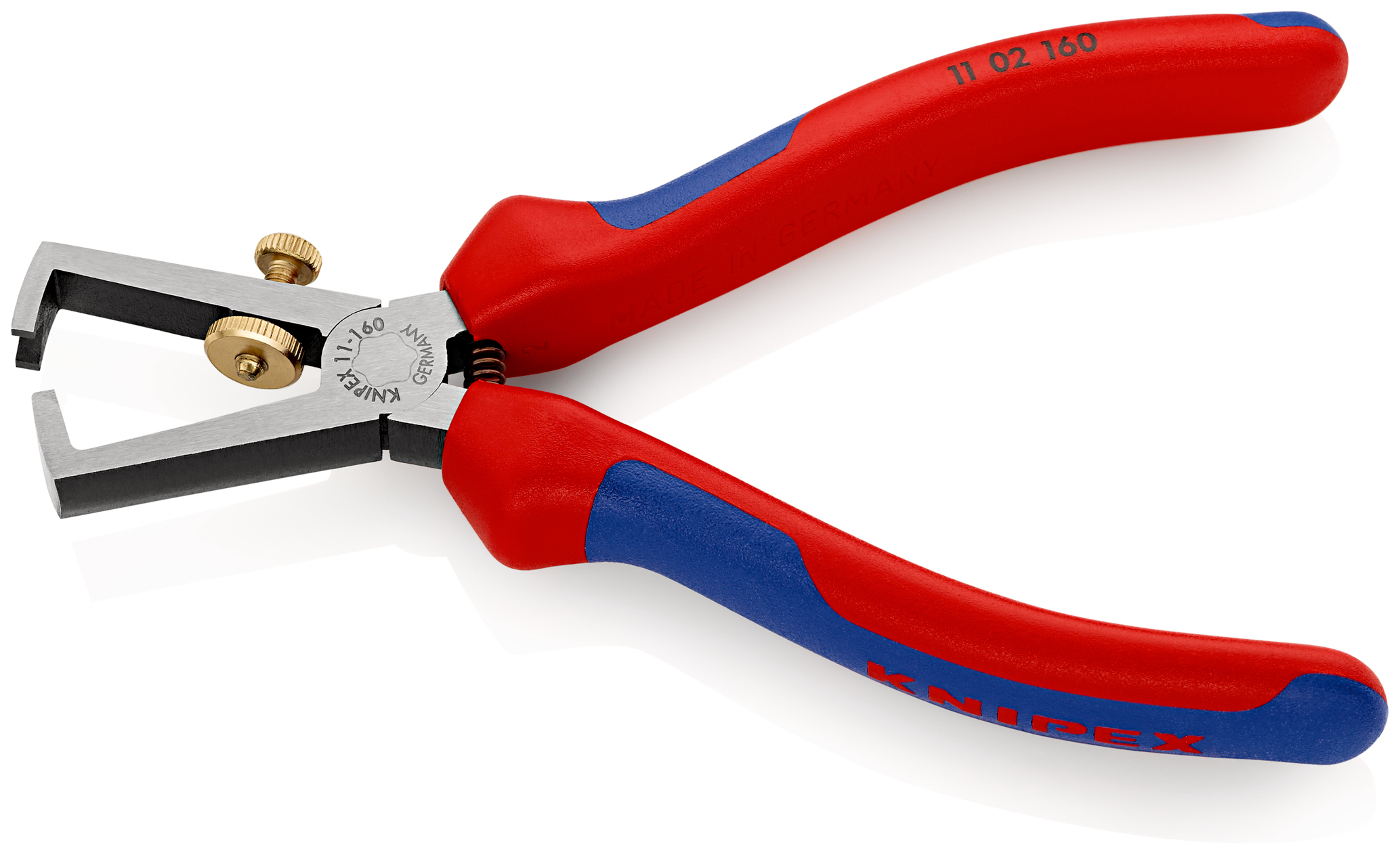 Pince à dénuder universelle 160mm avec ressort - Bi-matière - Tête polie KNIPEX - 1102160