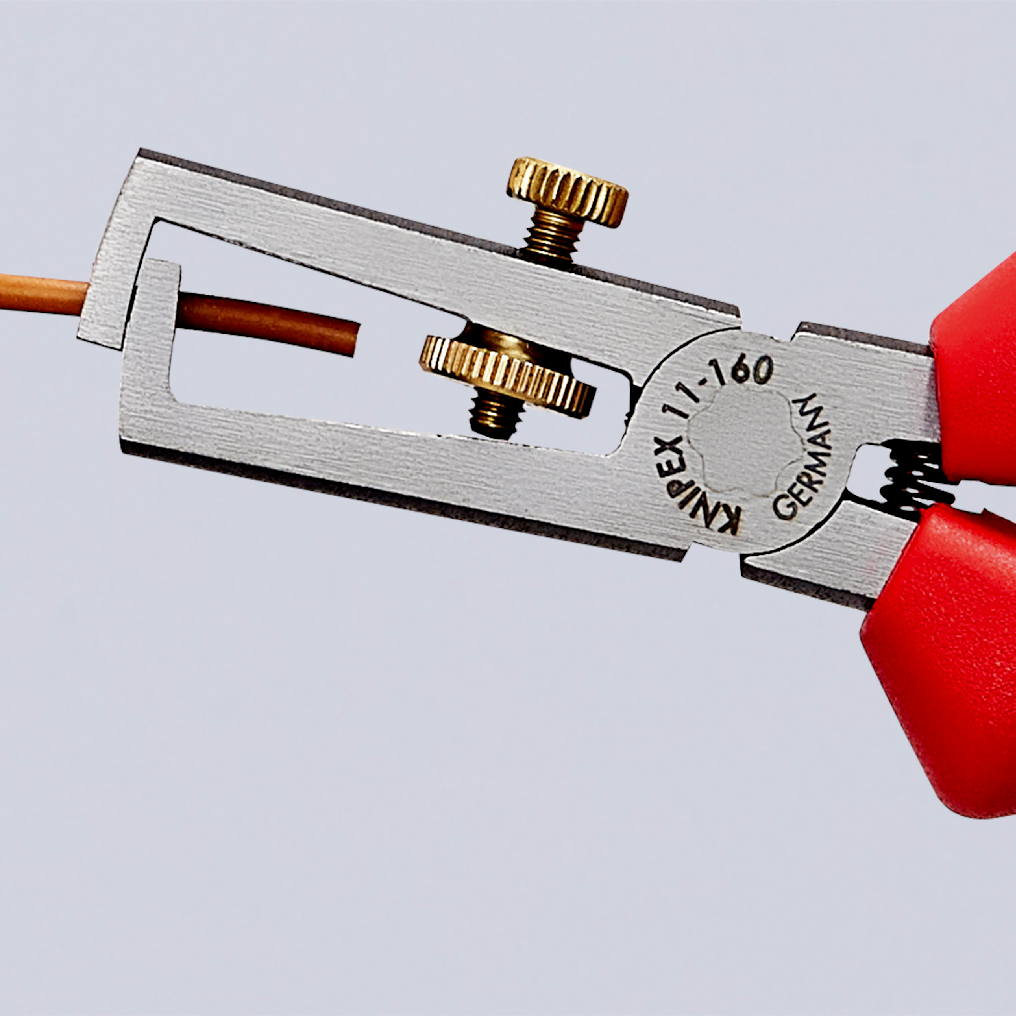 Pince à dénuder universelle 160mm avec ressort - Bi-matière - Tête polie KNIPEX - 1102160