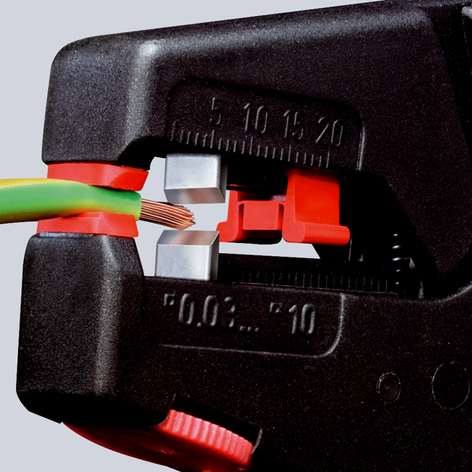 Pince à dénuder auto-ajustable 0,03 à 10 mm² - Boitier ABS - Poids faible - EAN KNIPEX - 1240200EAN