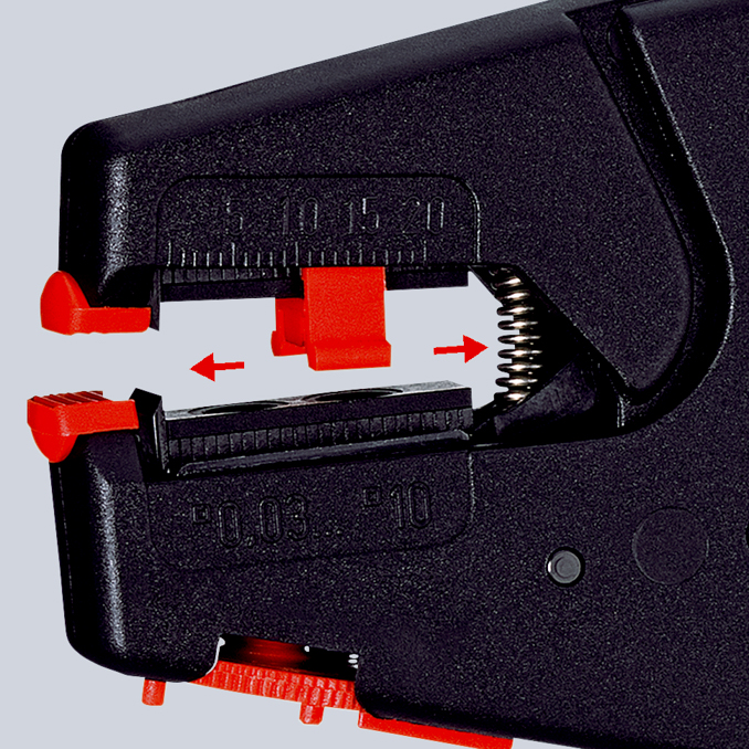 Pince à dénuder auto-ajustable 0,03 à 10 mm² - Boitier ABS - Poids faible - EAN KNIPEX - 1240200EAN