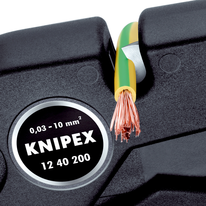 Pince à dénuder auto-ajustable 0,03 à 10 mm² - Boitier ABS - Poids faible KNIPEX - 1240200