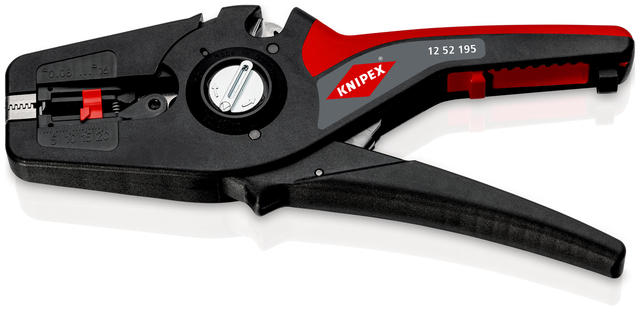 Pince à dénuder automatique PréciStrip16 de 0,08 à 16mm² - Fonction coupe-câble KNIPEX - 1252195