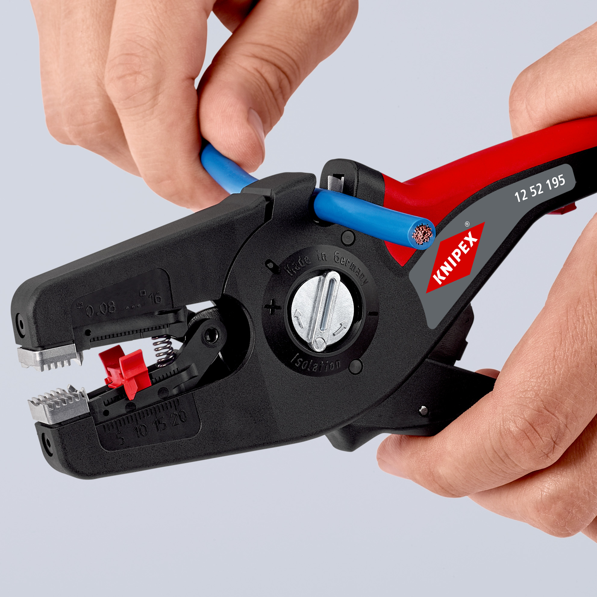 Pince à dénuder automatique PréciStrip16 de 0,08 à 16mm² - Fonction coupe-câble KNIPEX - 1252195