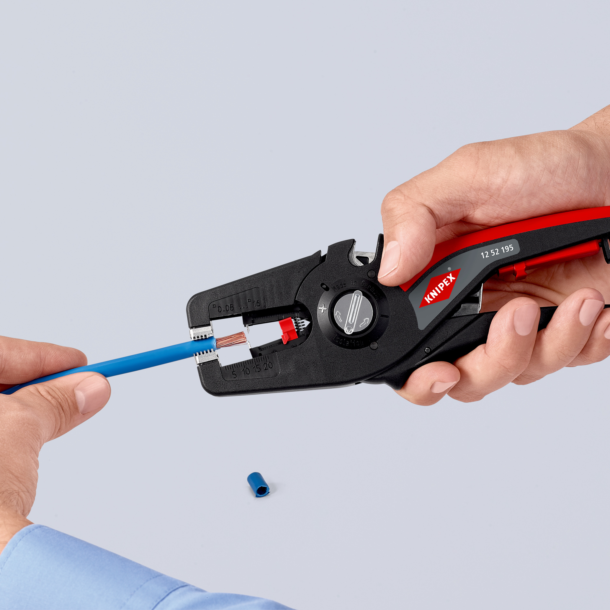 Pince à dénuder automatique PréciStrip16 de 0,08 à 16mm² - Fonction coupe-câble KNIPEX - 1252195