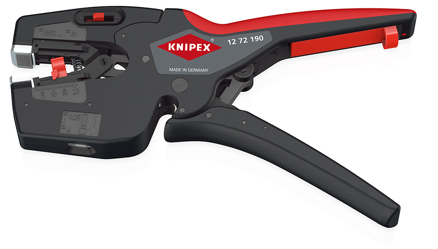Pince à dénuder automatique 10mm² et à sertir les embouts de 0,25 à 4mm² KNIPEX - 1272190