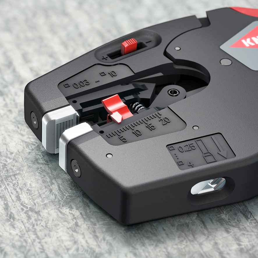 Pince à dénuder automatique 10mm² et à sertir les embouts de 0,25 à 4mm² KNIPEX - 1272190