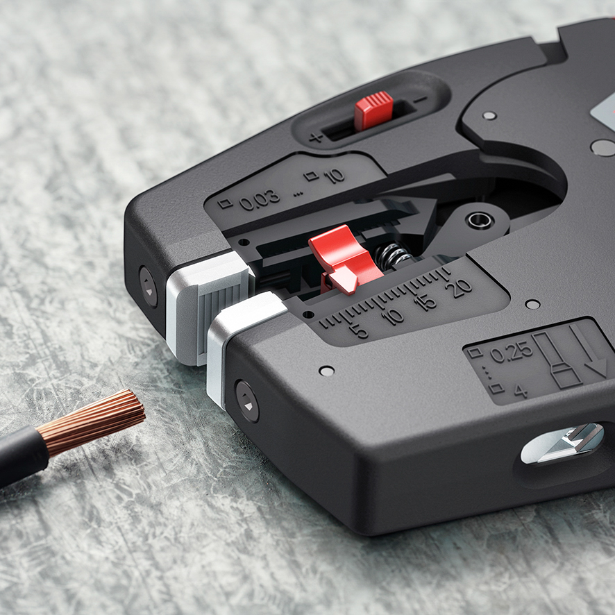 Pince à dénuder automatique 10mm² et à sertir les embouts de 0,25 à 4mm² KNIPEX - 1272190