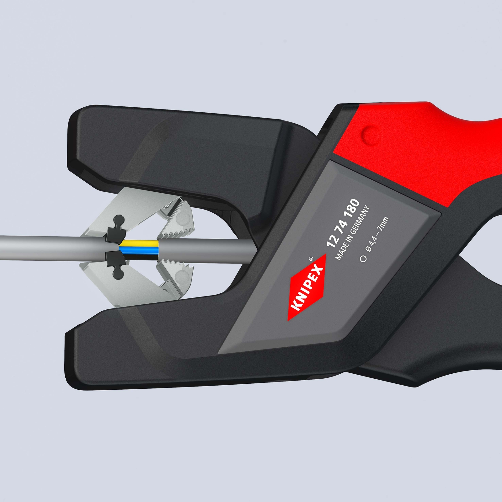 Pince à dégainer automatique câbles de données Ø4 4 à 7 5mm - 180mm - Bi-matière KNIPEX - 1274180