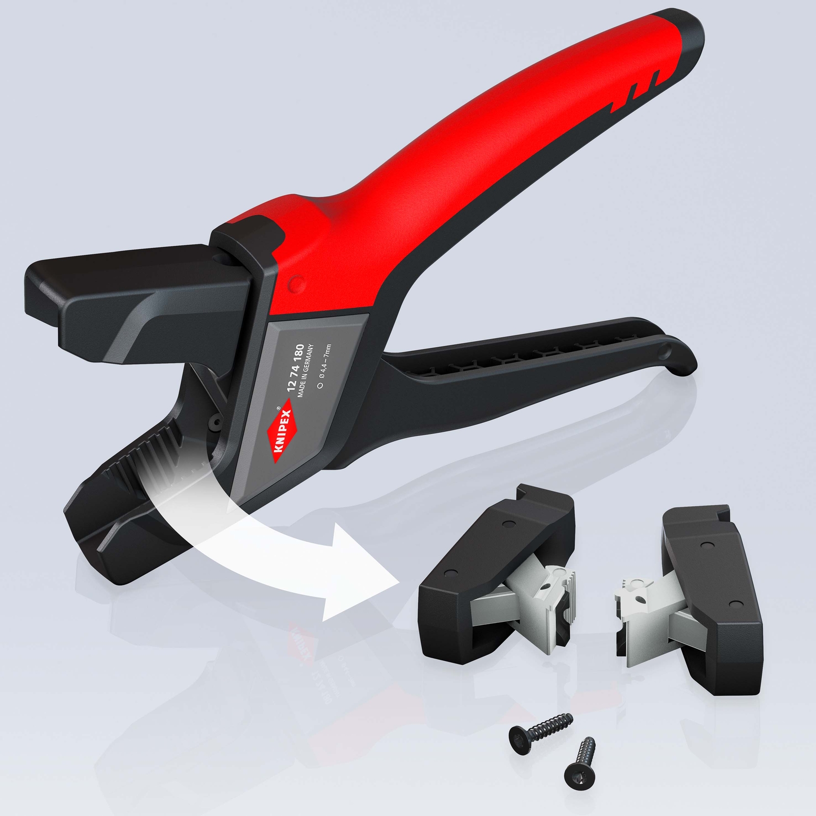 Pince à dégainer automatique câbles de données Ø4 4 à 7 5mm - 180mm - Bi-matière KNIPEX - 1274180