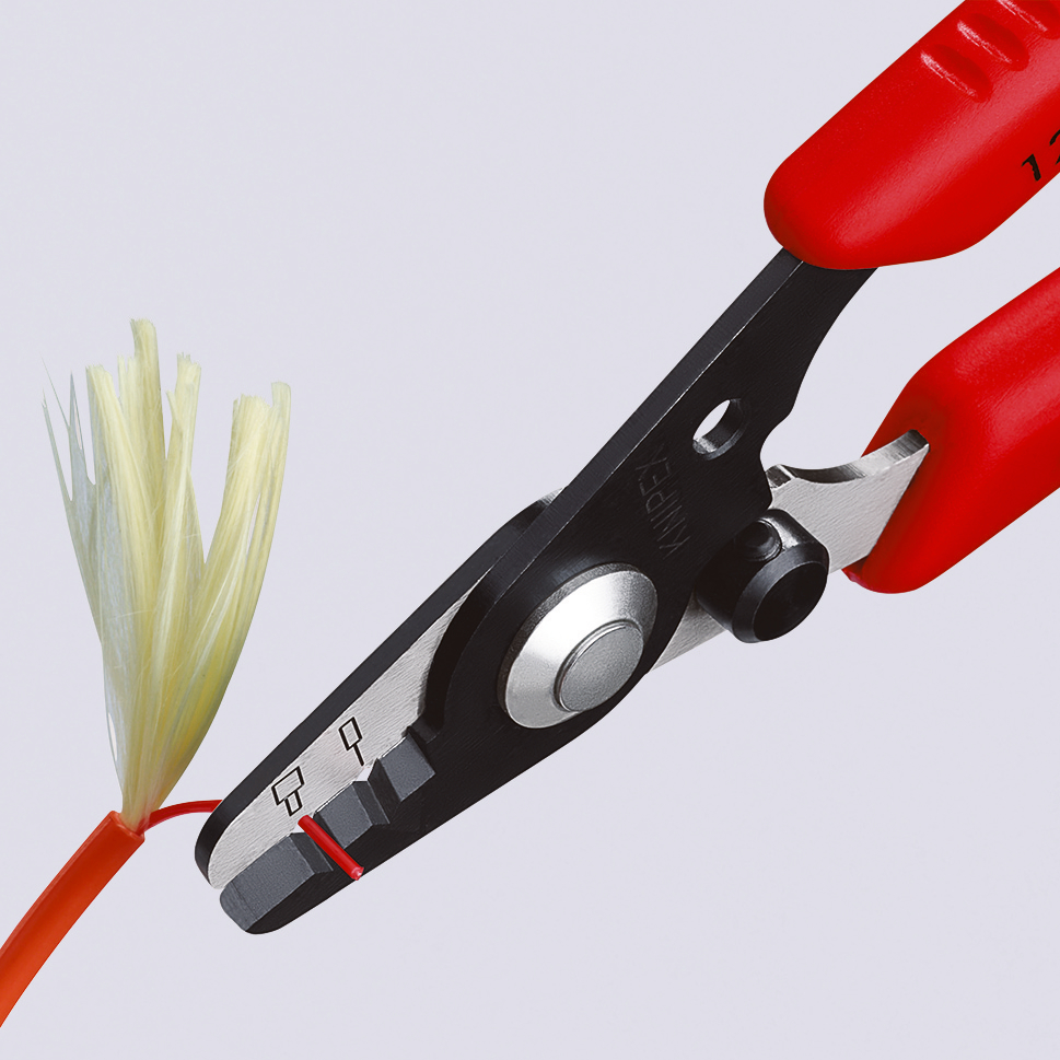 Outil à dénuder pour câbles fibres optiques - 130mm - Bi-mat - 0,125-0,25mm -SC KNIPEX - 1282130SB