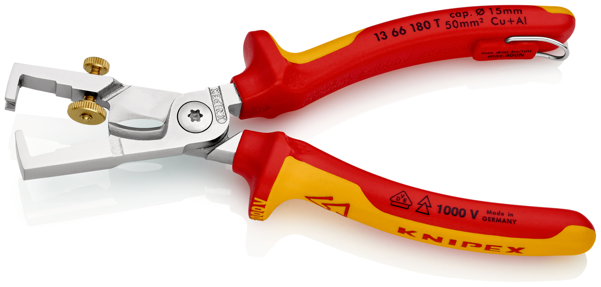 Pince a denuder/coupe cable strix 1000v KNIPEX - 13 66 180 T BK