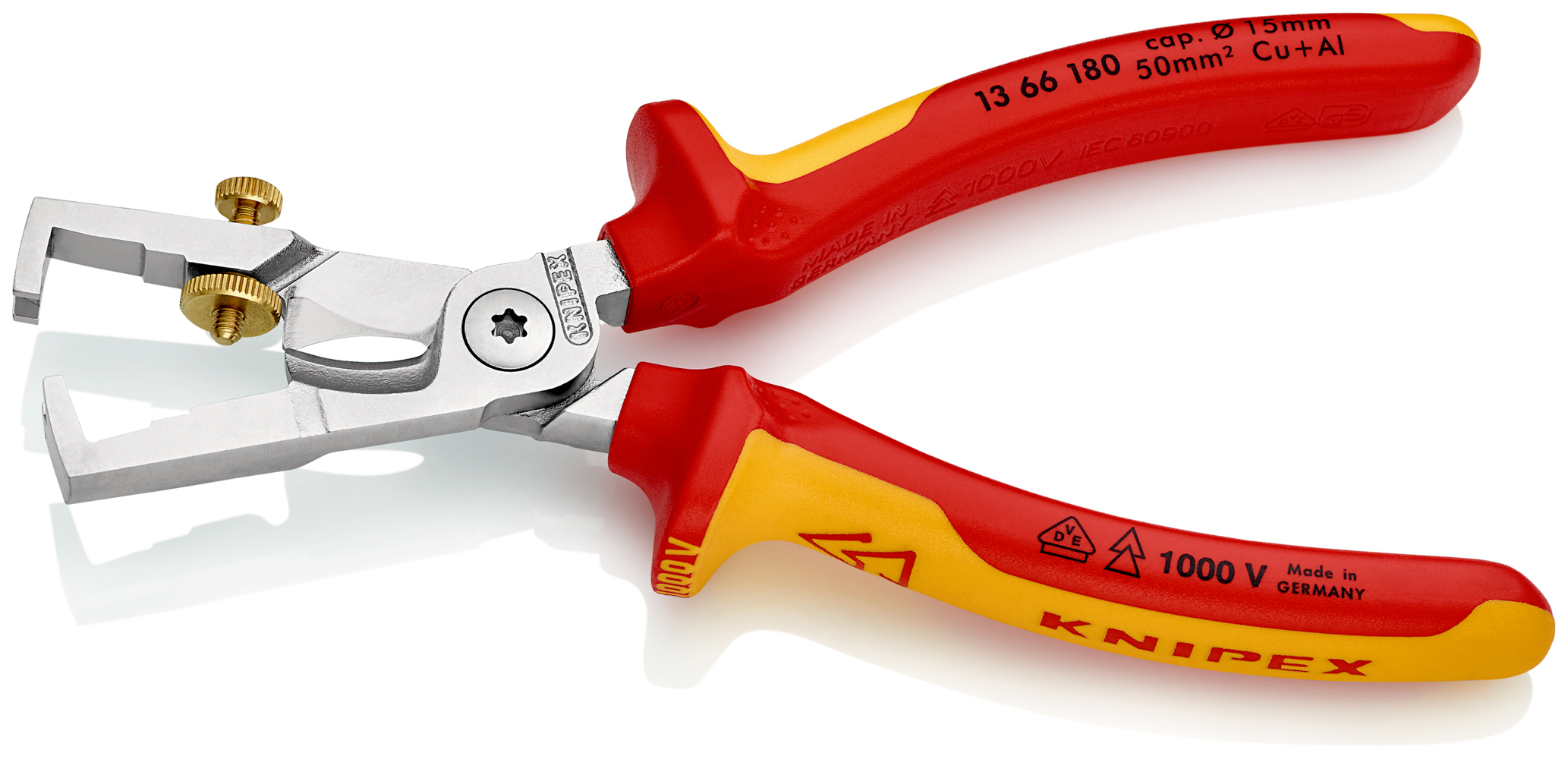Pince à dénuder et coupe-câbles KNIPEX StriX - 180mm - Bi-matière - Chromé 1000V KNIPEX - 1366180