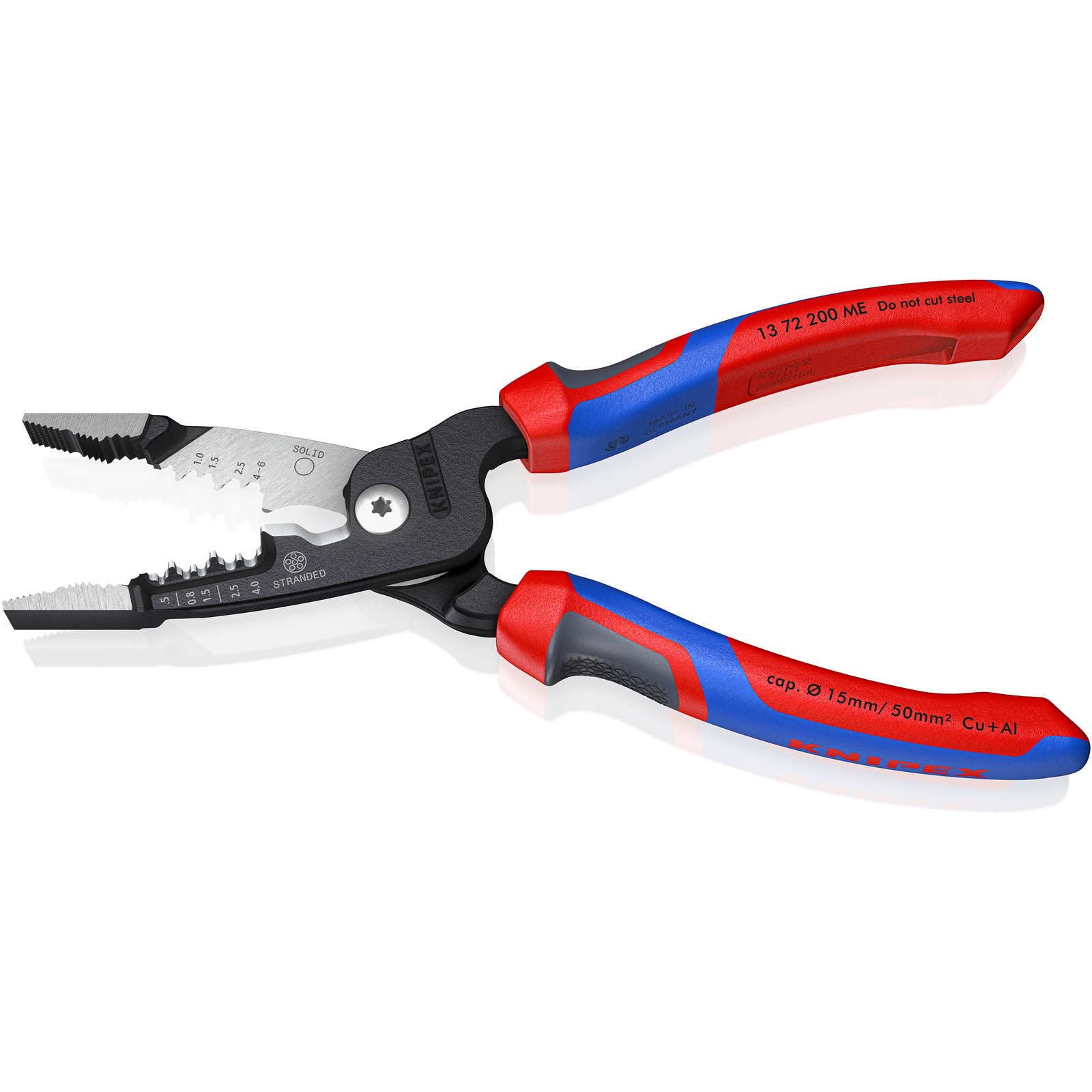 Pince multifonctions 5 en 1 - 200mm - Saisit coupe et dénude - Bimatière KNIPEX - 1372200ME