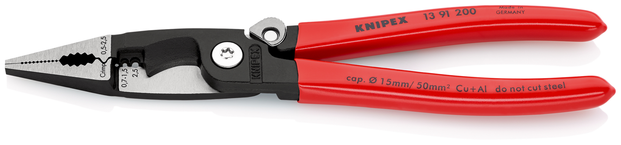 Pince multifonction gaine pvc ressort sb KNIPEX - 13 91 200 SB