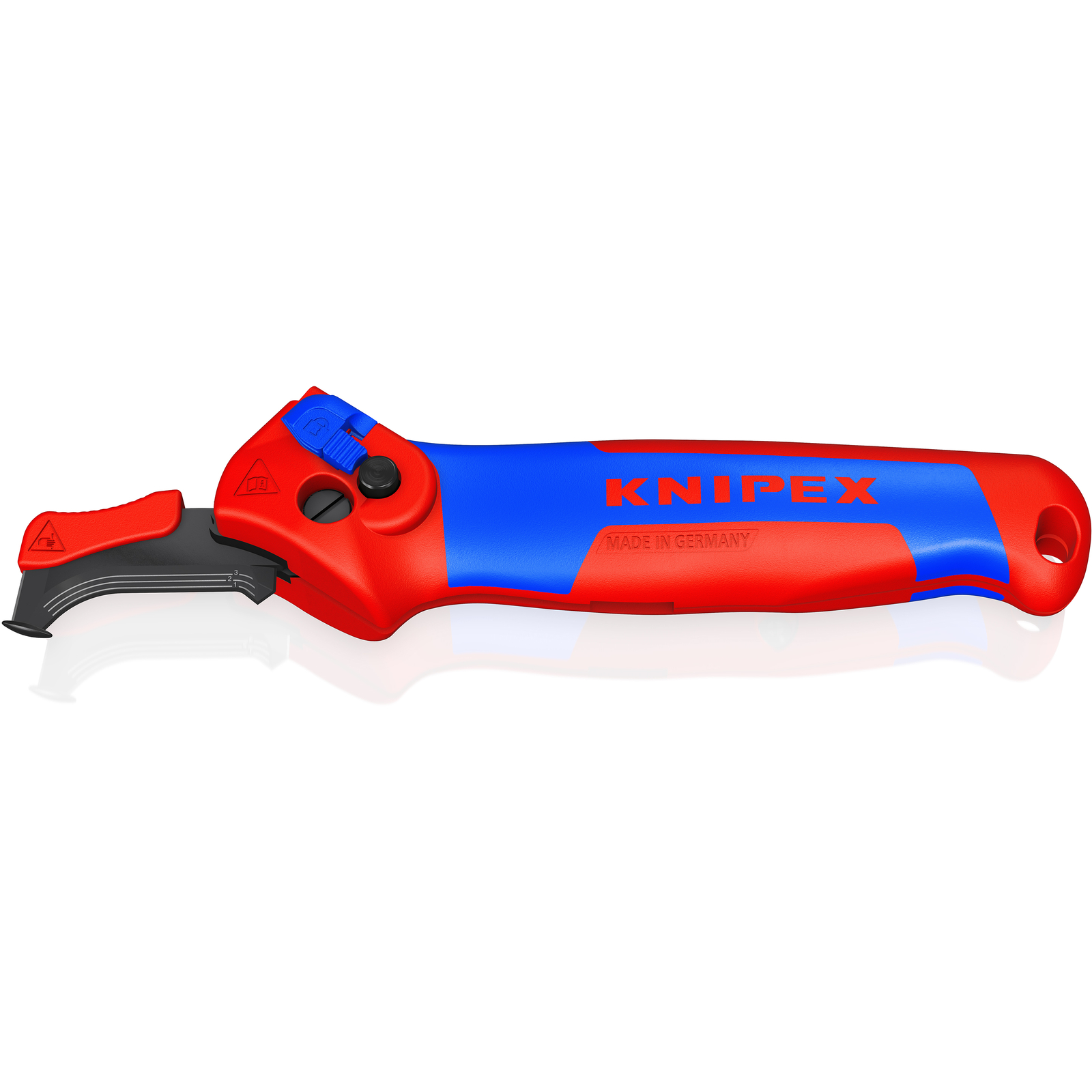 Couteau d'électricien 180mm - Lame avec sabot de guidage - 3 positions de coupe KNIPEX - 1650145SB