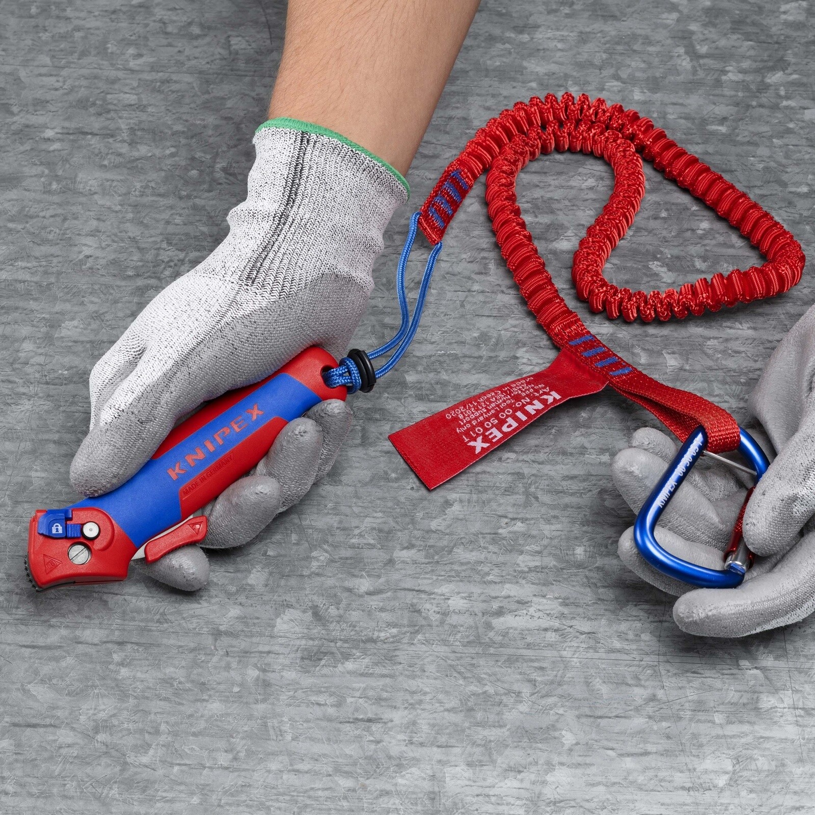 Couteau d'électricien 180mm - Lame avec sabot de guidage - 3 positions de coupe KNIPEX - 1650145SB