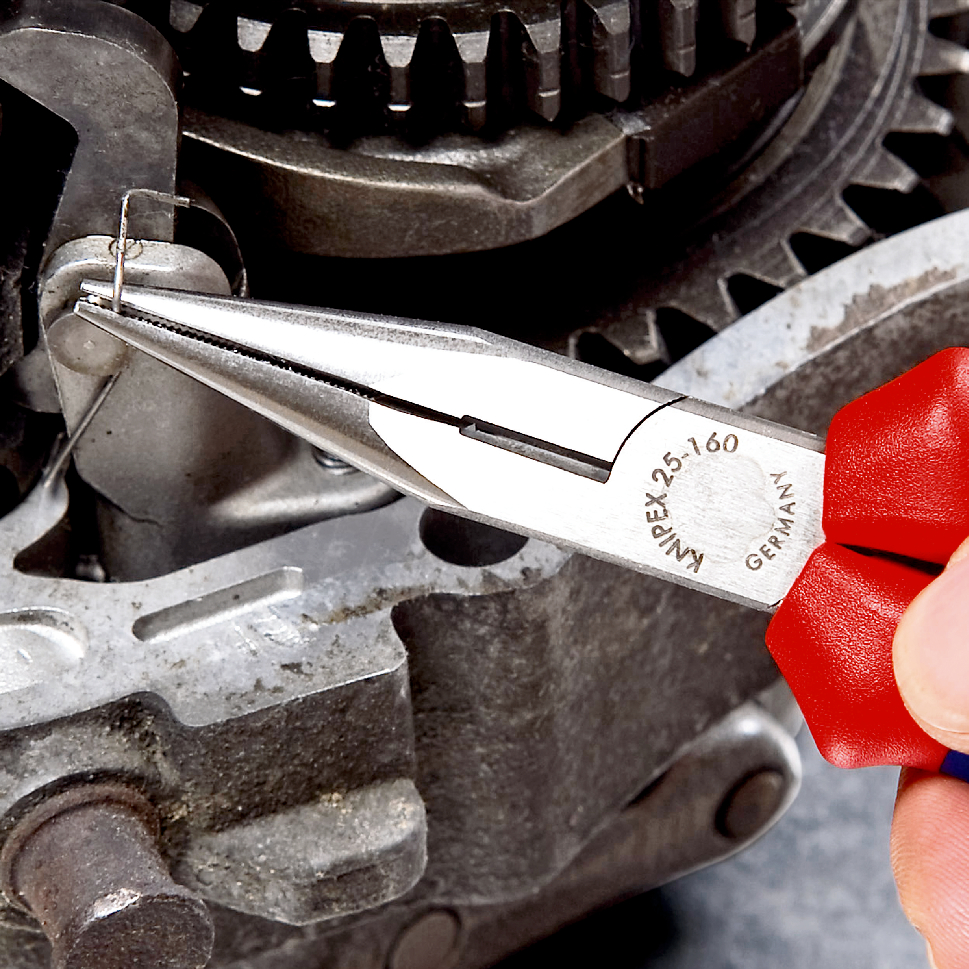 Pince a bec 1/2 rond 160mm av. tranchant KNIPEX - 25 02 160