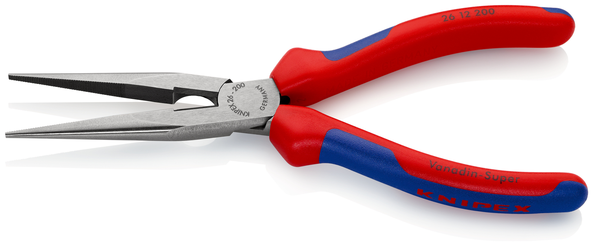 Pince à becs demi-ronds 200mm avec tranchant Dureté 61HRC - Bi-matière KNIPEX - 2612200