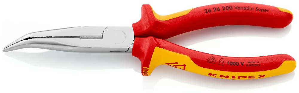 Pince demi-ronde avec tranchant bec de cigogne 40° 1000v KNIPEX - 26 26 200