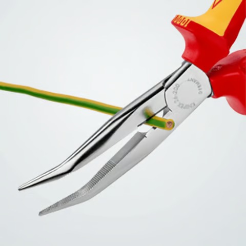 Pince demi-ronde avec tranchant bec de cigogne 40° 1000v KNIPEX - 26 26 200