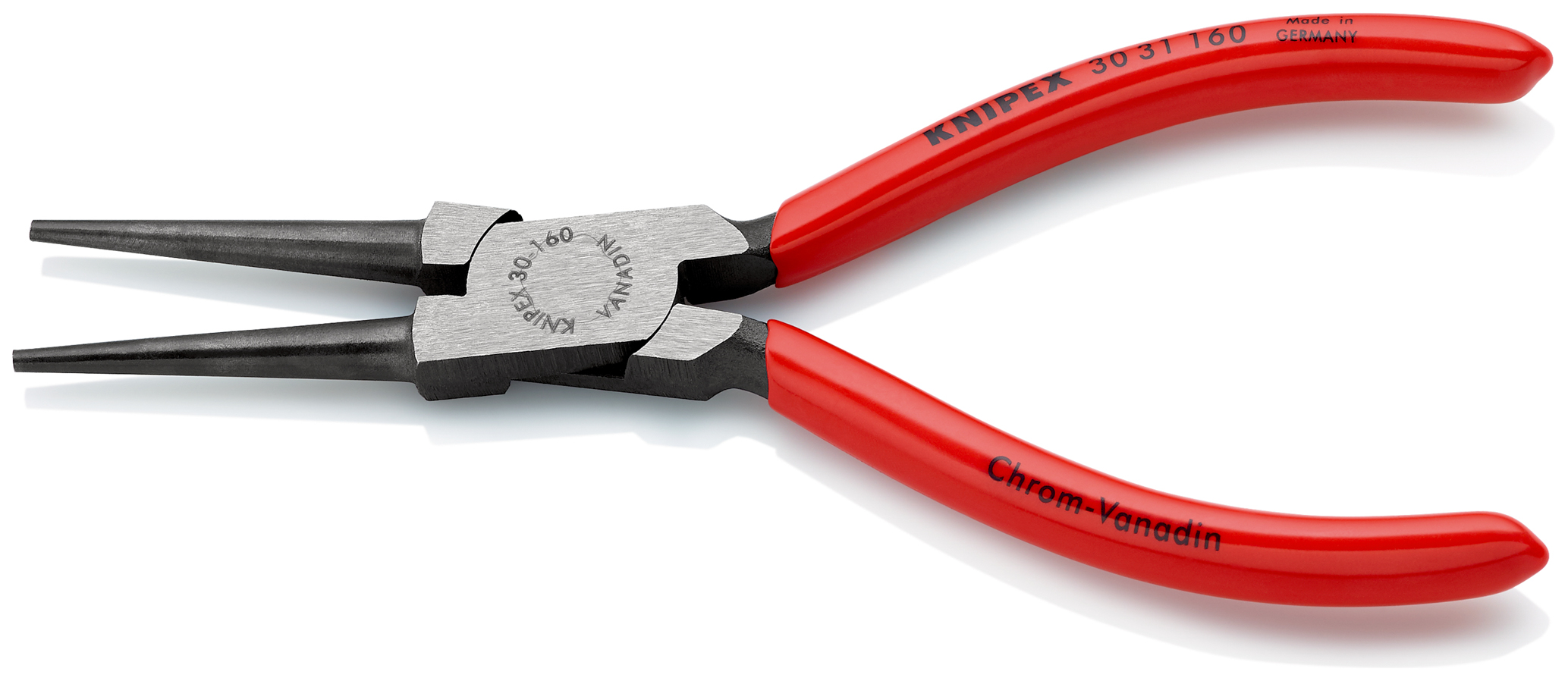 Pince à becs longs ronds 160mm - Gainage PVC - Tête polie KNIPEX - 3031160