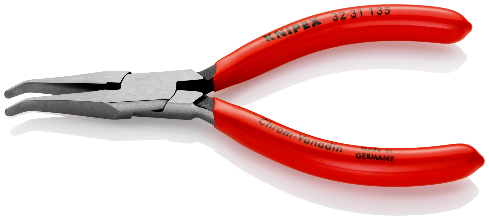 Pince de préhension ou d'ajustage - Becs plats coudés 40° - 135mm - Gainage PVC KNIPEX - 3231135