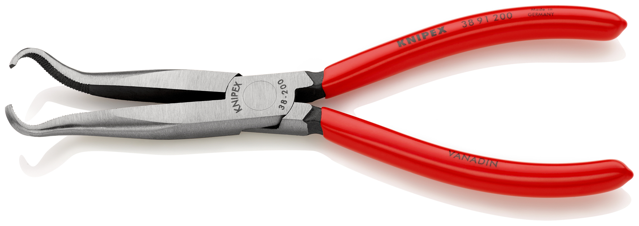 Pince de mécanicien pour cosses de bougies 200mm - Coudée 45° - Gainage PVC KNIPEX - 3891200