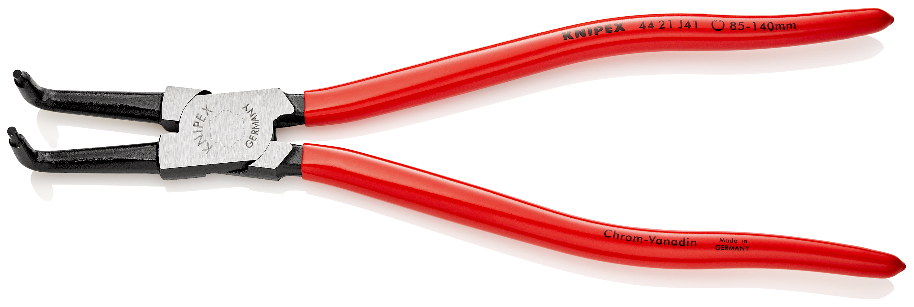 Pince pour circlips intérieurs coudée à 90° de 85 à 140mm - Gainage PVC KNIPEX - 4421J41