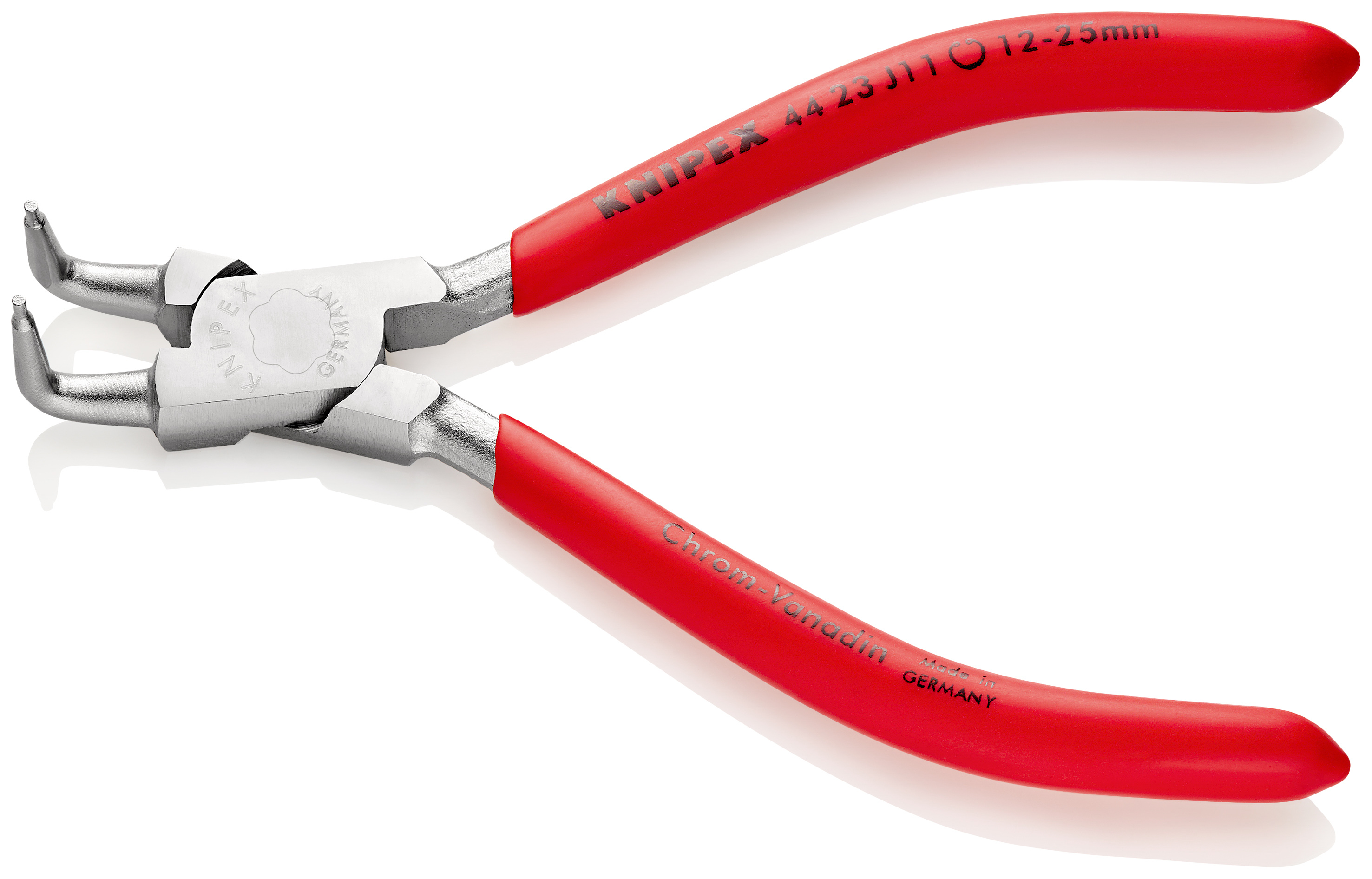 Pince pour circlips intérieurs coudée à 90° de 12 à 25mm - Gainage PVC - Chromée KNIPEX - 4423J11