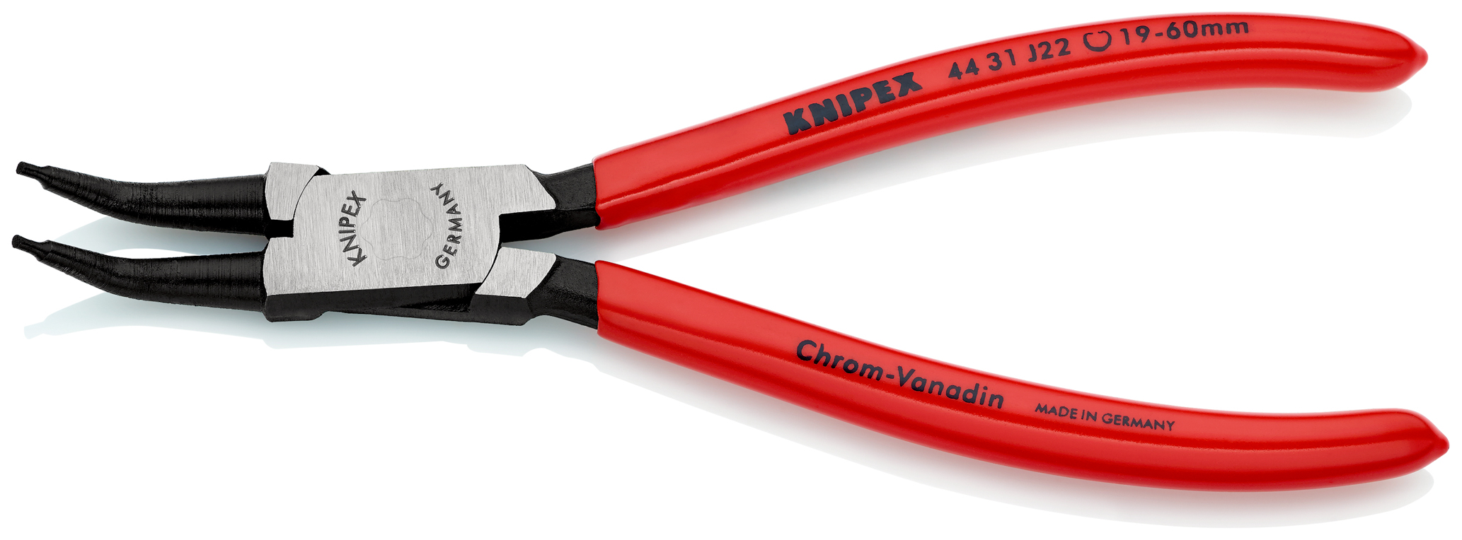 Pince pour circlips intérieurs Alésage de 19 à 60mm - 180mm à 45° - Gainage PVC KNIPEX - 4431J22