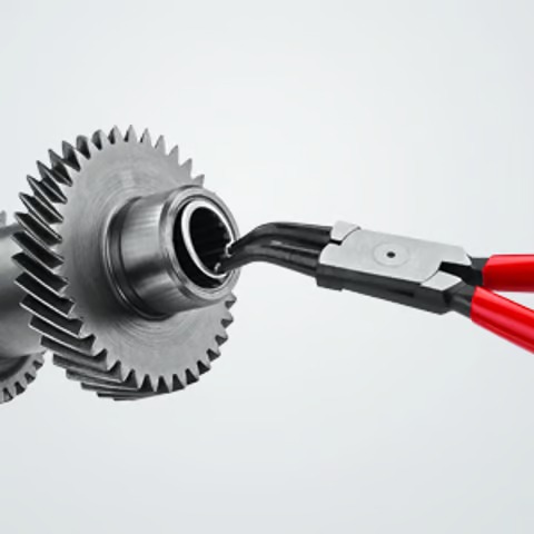 Pince pour circlips intérieurs Alésage de 19 à 60mm - 180mm à 45° - Gainage PVC KNIPEX - 4431J22
