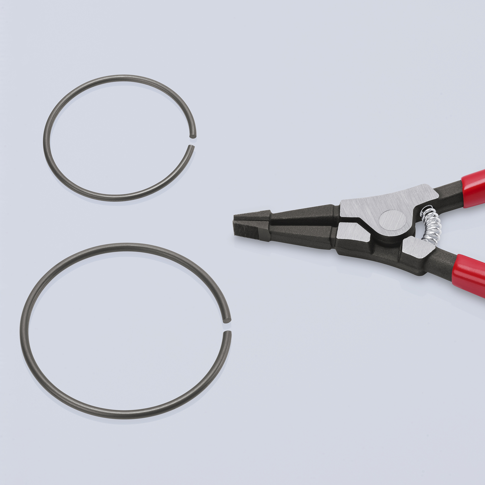 Pince de montage pour rondelles ressort d'arbre gainées en plastique brunie KNIPEX - 4511170